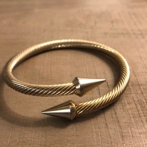 Edgy Gold Cable Spike Bracelet